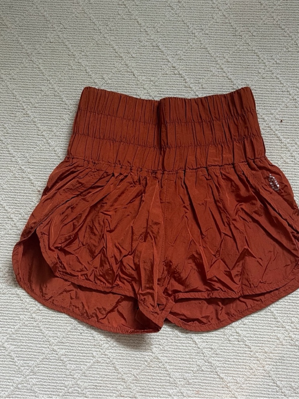 Rust Orange Ruffle Shorts - Picture 2 of 4